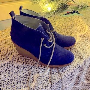 Sperry Blue Suede Harlow Wedges